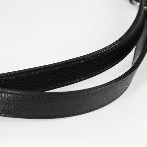 CHANEL Matelasse COCO Mark Chain Bag Grained Calf Skin Black Silver CC Auth - Picture 5 of 15